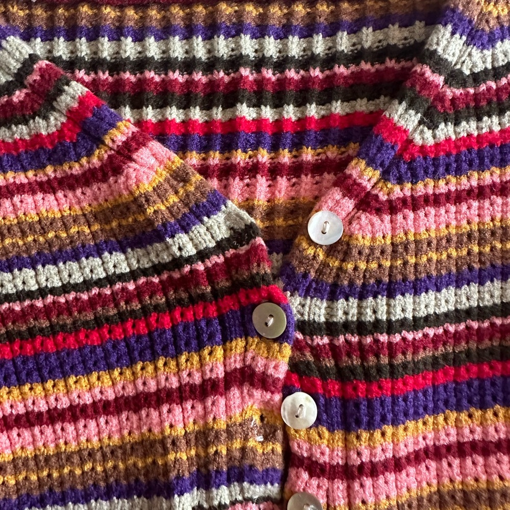 YesStyle Multicolor Striped Cardigan - Picture 2 of 2